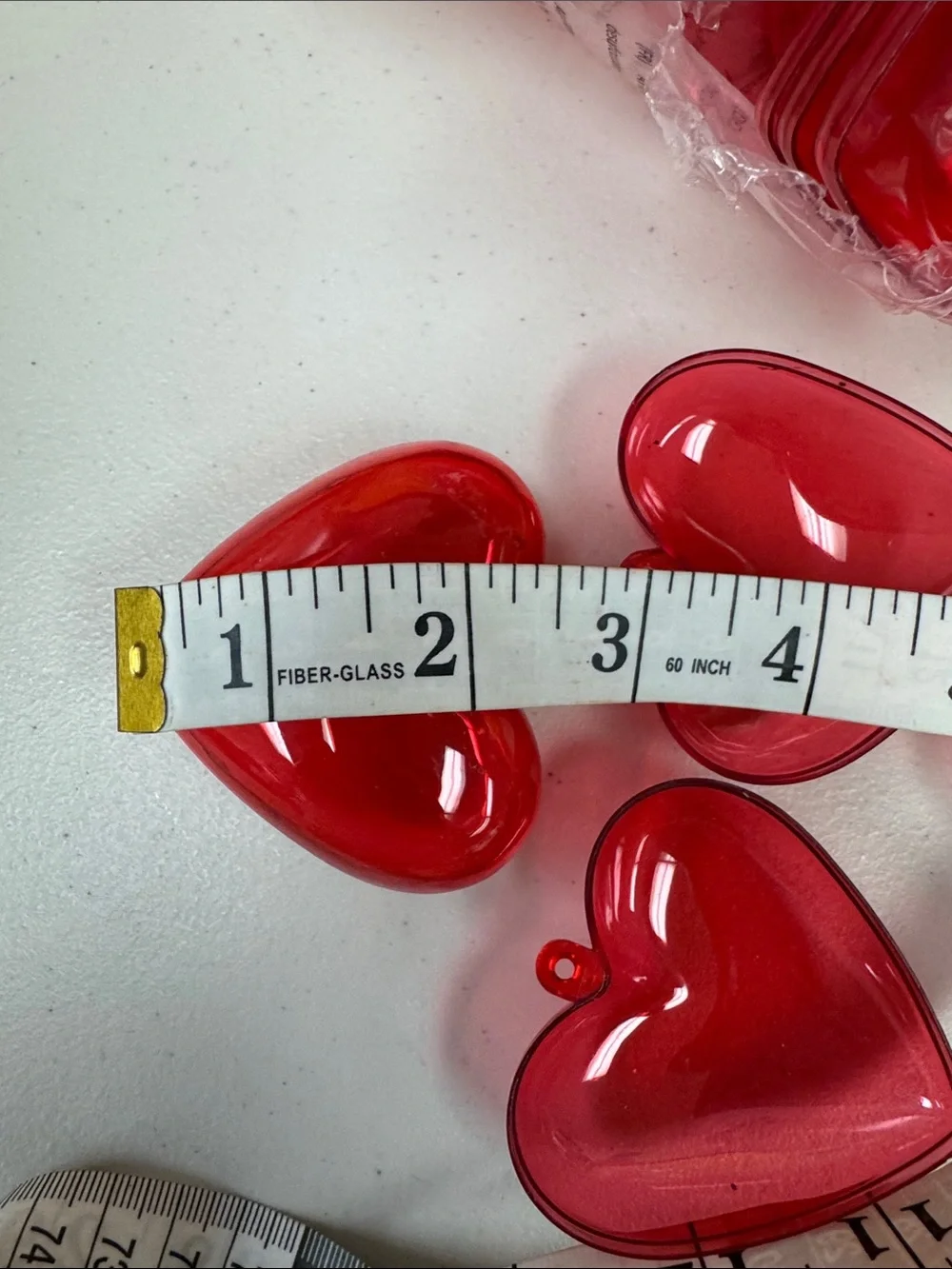 Red Heart Shaped Fillable Plastic Treat Containers large bag all new hole in top